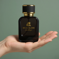 Flacon pulvérisateur de parfum en verre carré vide de 30 ml, 50 ml, 100 ml, avec couvercle tressé en cuir PU, vente en gros