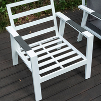 Ensemble de mobilier de jardin haut de gamme en aluminium 7 places, style professionnel, canapé de patio moderne et confortable avec table pour cour