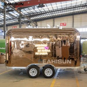 Remorque <span class=keywords><strong>de</strong></span> camion <span class=keywords><strong>de</strong></span> crème glacée en acier inoxydable doré, <span class=keywords><strong>cuisine</strong></span> mobile, remorque alimentaire entièrement équipée, pour bonbons et chips, alimentation intégrée, résistante à la rouille - Product Image 4