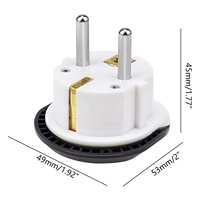Adaptador de Viaje Universal de 2 Pines y 16A para UE/EE. UU. con 2 Tomas para Enchufes Europeos Alemanes y Dispositivos Extranjeros