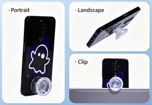 Support de téléphone étanche en PC transparent en forme de cœur avec logo personnalisé, rotation à 360 degrés pour iPhone et Android - Product Image 6