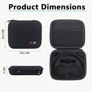 <b>Hard</b> <b>Shell</b> Large Carrying Headphones <b>Case</b> Travel Waterproof EVA Headset Storage Box Black Oxford EVA Wireless Headphones Bag - Product Image 6