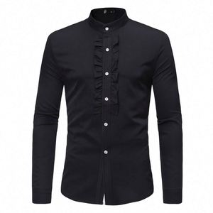 2026 Ruizi High Quality <strong>Mandarin</strong> <strong>Collar</strong> Decorated Placket Cotton Waiter Men Shirts Women's <strong>Jacket</strong> - Product Image 3