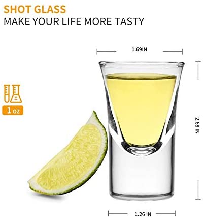 fast delivery 1oz Shot Glass Set of 6,Heavy Base Clear Shot Glass Whisky Brandy 30mlVodka glass