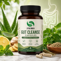 Capsules de nettoyage intestinal à base de plantes, fabrication OEM ODM en Chine, détox digestive, bien-être intestinal quotidien, complément alimentaire à étiquette privée