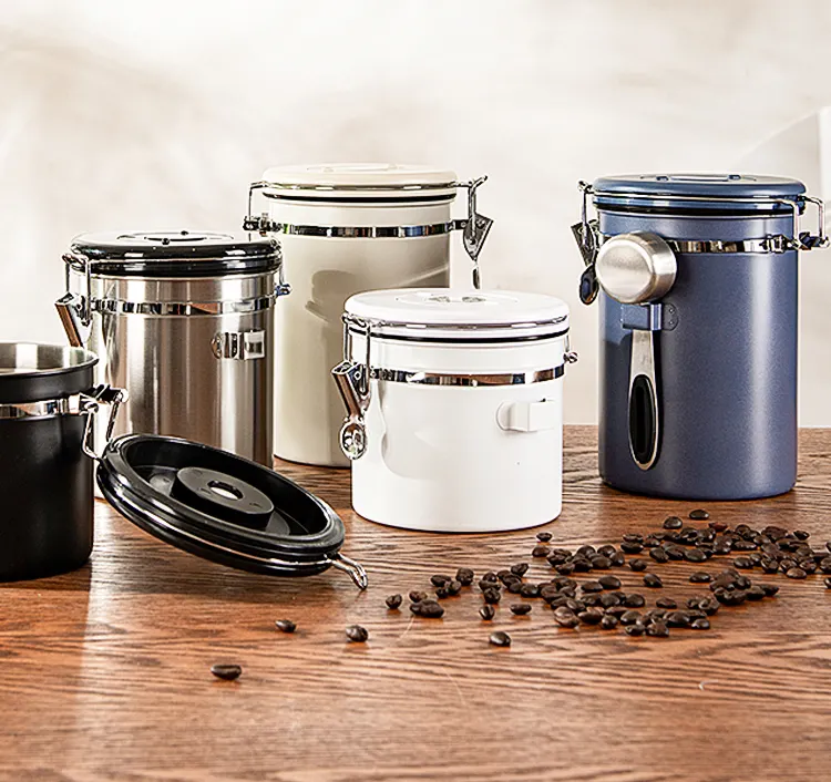 Wholesale custom tin metal tin box coffee round storage tins month date food grade empty coffee can
