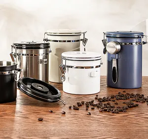 批发定制锡金属锡盒咖啡圆形储藏罐月日期食品级空咖啡罐