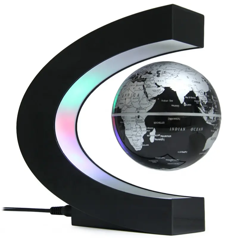Mới Lạ C Shape LED Bản Đồ Thế Giới Nổi Globe Magnetic Bay Lên Ánh Sáng Chống Trọng Lực Ma Thuật/Novel Đèn Sinh Nhật Nhà Dec Đêm Đèn