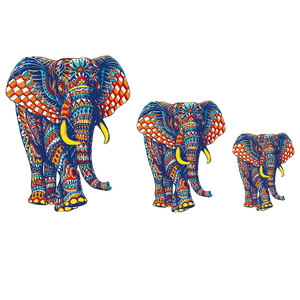 Puzzle en bois éducatif en forme d'éléphant avec de grandes pièces faciles à saisir pour développer la motricité fine des tout-petits et l'<span class=keywords><strong>apprentissage</strong></span> des animaux - Product Image 1