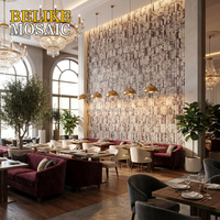Carreaux de mosaïque Bvlgari Purple Marble à surface convexe, motif rainuré style Kit Kat, pour mur d'accentuation intérieur