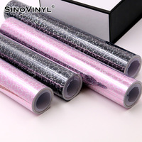 Plotter de corte autoadhesivo para manualidades con patrón de grietas holográficas populares, pegatina de vinilo de corte permanente DIY