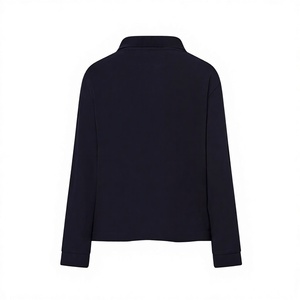 Polo à manches longues pour garçons, couleur unie, jersey, tenue décontractée, noir, blanc, marine, rouge, logo brodé, prix bas, uniforme scolaire - Product Image 3