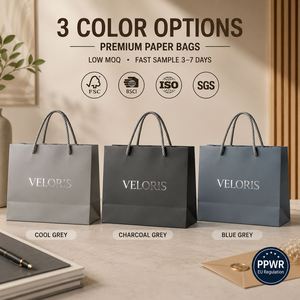 Bolsas de Papel Reciclado de Lujo Ecológicas con Cinta Impresa Personalizada para Entrega de Alimentos, Soluciones de Empaque para Restaurantes de Comida para Llevar - Product Image 4
