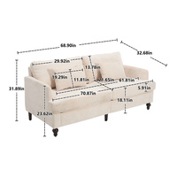 Canapé causeuse en tissu chenille moderne du milieu du siècle canapé rembourré 2 places canapé moderne pour salon canapé pieds en bois pour chambre