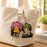 Groothandel op maat gemaakte cartoon PVC sleutelhangers van zacht rubber met logo bedrukking, promotionele cadeau souvenir, bulk, unieke fabrikant