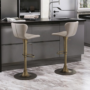 <span class=keywords><strong>Chaise</strong></span> <span class=keywords><strong>de</strong></span> <span class=keywords><strong>bar</strong></span> en cuir <span class=keywords><strong>de</strong></span> vachette huilé et ciré, style luxe léger, usage commercial, dossier relevable, rotative, personnalisable - Product Image 2