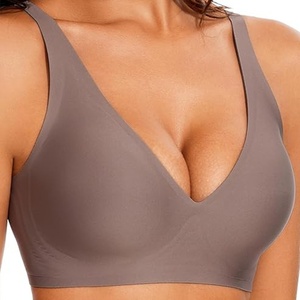 Sujetador Inalámbrico Sin Costuras para Mujer, Ultrafino, Cómodo, Cuello en V, <span class=keywords><strong>Push</strong></span>-<span class=keywords><strong>Up</strong></span>, Lencería Invisible, Ropa Interior Diaria, Tallas Grandes - Product Image 4