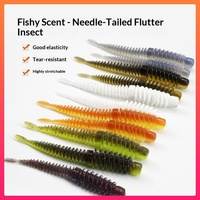 Leurre souple artificiel Lead Head Swimbait avec queue en forme d'aiguille, leurre insecte dansant pour le bar