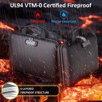 Bolsa de Acordeón Rígida Impermeable y Resistente al Fuego, Organizador de Archivos Multicapa A4 con Cierre de Contraseña para Seguridad en Viajes