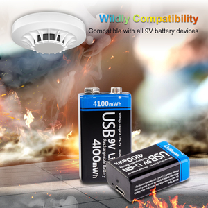 <span class=keywords><strong>Batería</strong></span> Recargable USB-C de 9V y 1100mAh de Larga Duración, Iones de Litio PP3 6F22 para Detectores de Humo, Instrumentos Musicales y Efectos de <span class=keywords><strong>Guitarra</strong></span> - Product Image 6