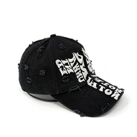 Casquette de baseball vintage sportive pour hommes et femmes, noire, effet délavé, 3D Puff, snapback, streetwear, grunge, réglable, 100% coton, NewStyleCap