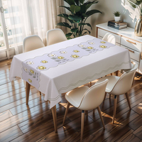 Nappe rectangulaire RNPT à motif floral tissé 61x61cm avec support PVC+PU, imperméable, jetable, anti-taches, épaisseur 0,5mm, pour usage domestique