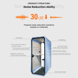 Cabine téléphonique insonorisée, cabine de travail pour réunions privées, cabine insonorisée, cabine acoustique - Product Image 2
