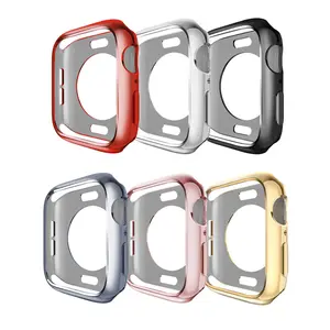 适用于苹果手表系列5 4 3外壳的山海，TPU电镀盖防刮擦保护保护器保险杠手表运动版