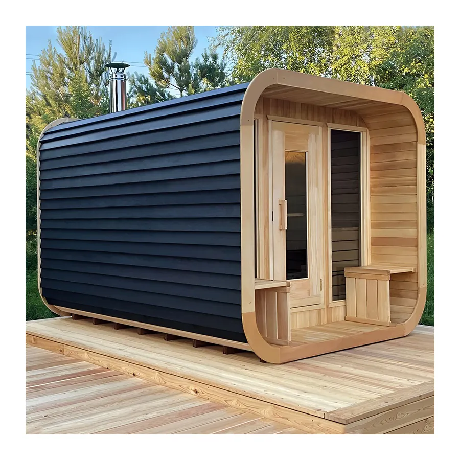 Best Selling Product Outdoor Sauna Custom 4 Person Hemlock Sauna Room 8 People sauna 3 room cabin