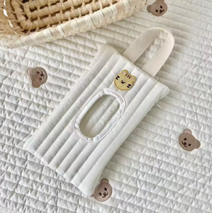 Boîte portable pour lingettes humides avec couvercle rabattable, sac de rangement suspendu pour voiture et poussette, porte-papier - Product Image 4