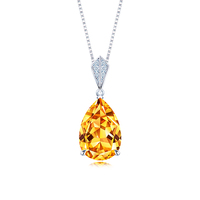 Collier en argent 925 de luxe avec pendentif en forme de goutte d'eau, chaîne en forme de boîte, pierre naturelle, pour femme, à porter tous les jours, cadeau, fabriqué en Chine, modèle YSP0001