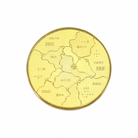 Pièce de monnaie commémorative personnalisée en alliage de zinc plaqué or avec design de carte 3D, médaille de défi, souvenirs en métal pour cadeaux