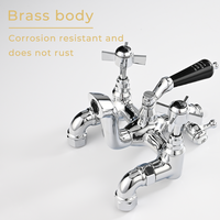Ensemble de mitigeur de douche mural multifonctionnel en chrome pour douche sur pied