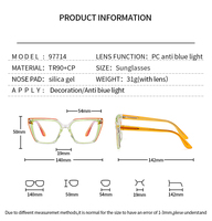 Partagas Fashion Cat Eye TR90 CP Lunettes anti-lumière bleue Lunettes à monture optique Lunettes pour femmes et hommes
