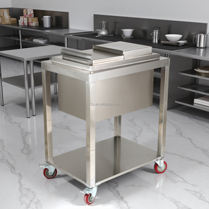Ice <b>Bin</b> On Wheels Commercial Ice <b>Bin</b> Stainless With Sliding <b>Door</b> Ice Storage <b>Bin</b> - Product Image 1