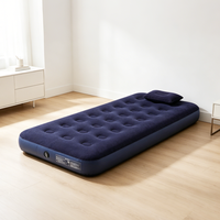 Matelas Gonflable Simple Portable en PVC Imperméable Pliable avec Surface Floquée pour Chambre et Camping en Gros