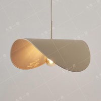 Lustre de salle à manger Wabi-sabi français, lampe en tissu de style américain du milieu du siècle, éclairage LED créatif de style japonais, lumière chaude pour