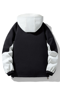 Logo personnalisé nouveau manteau à capuche extérieur coupe-vent imperméable toile rationaliser polyester printemps automne monocouche veste ample - Product Image 4