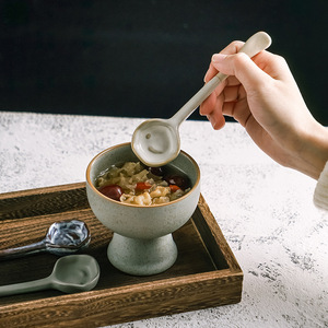 Nhật Bản Retro Gốm Thìa-Sáng Tạo Dài Xử Lý Kích Thước Nhỏ Gia Vị Mâm Cho Pha Trộn Và Cà Phê Nếm Muỗng Cho Món Tráng Miệng - Product Image 2