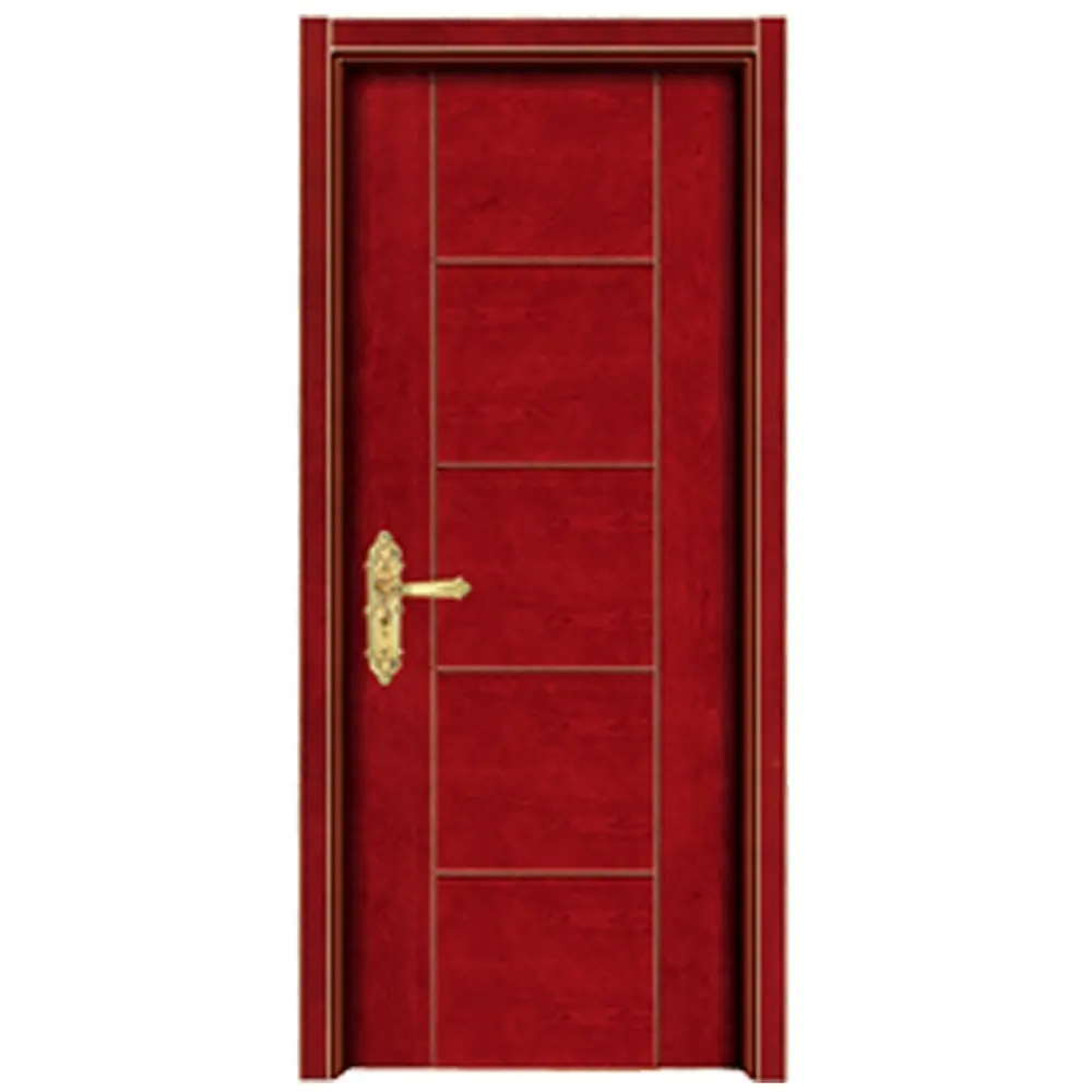 Fábrica al por mayor Popular puerta de madera maciza dormitorio Interior puerta de madera para casas puertas interiores de madera con los precios más bajos