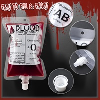 Sac en plastique transparent jetable de 250 ml pour boissons sanglantes, idéal pour les fêtes d'Halloween, écologique, avec logo personnalisé, vente en gros