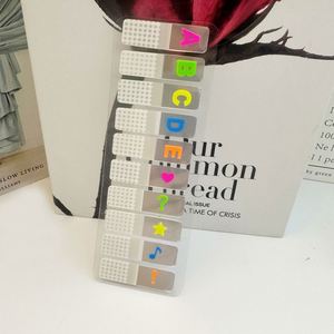 10 pegatinas de números de colores, pegatinas de letras y símbolos, pegatinas de índice, notas adhesivas transparentes y delgadas, pegatinas fluorescentes para marcar lecturas, ¡ahora! - Product Image 6