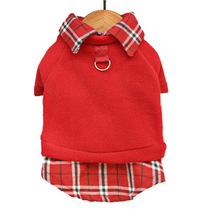 Manteau en polaire à carreaux pour chiens et chats, vêtements d'automne et d'hiver, design mignon, vêtements pour petits chiens et chats, couleurs rouge, rose, noir disponibles - Product Image 5