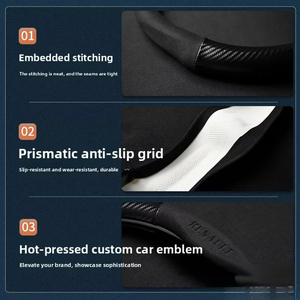 Housse de volant de voiture en daim, adaptée aux <span class=keywords><strong>Renault</strong></span> E-Nuo, Koleos, Captur, Laguna, Espace. - Product Image 4