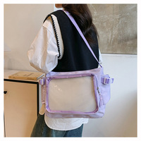 Tas Pin Transparan Warna Solid K-Pop JK & Tas Boneka Bertema Anime (Tas Selempang / Tas Messenger)
