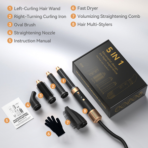 6-In-1 Hot Air Brush Styler Set Professional Hair Styler <strong>Dryer</strong> <strong>Electric</strong> One Step Hair <strong>Dryer</strong> and Volumizer for Hair Styling - Product Image 5