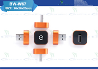 Adaptateur sans fil 2-en-1 pour CarPlay et Android Auto, boîtier métallique, convertit le filaire en sans fil, dongle USB, vente en gros OEM/ODM pour usine