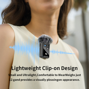 ميكروفون لاسلكي محمول لأجهزة iPad iPhone و Android(Lightning/USB C) ، ميكروفون صغير مزدوج لتسجيل الفيديو - Product Image 6