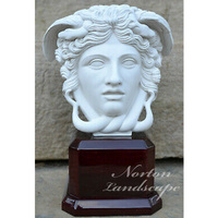 Statue de buste grec sculptée à la main, buste de Méduse en marbre blanc décoratif, sculpture à vendre