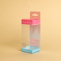 Boîte d'emballage en PET de mélangeur de beauté pliable personnalisé avec boîte en plastique de suspension en PVC transparent